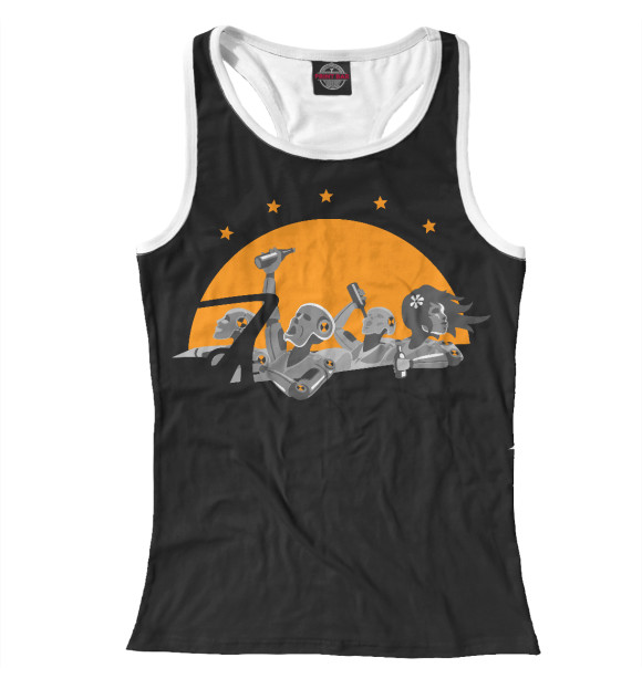 Женская майка-борцовка с изображением Краш Тест цвета Белый