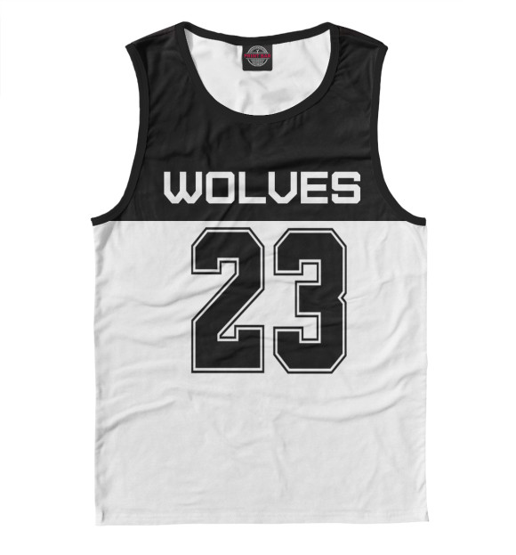 Мужская майка с изображением Wolves цвета Белый