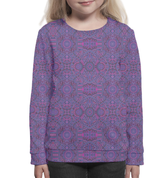 Свитшот для девочек с изображением Psychedelic цвета Белый