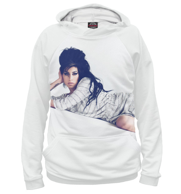 Женское худи с изображением Amy Winehouse цвета Белый