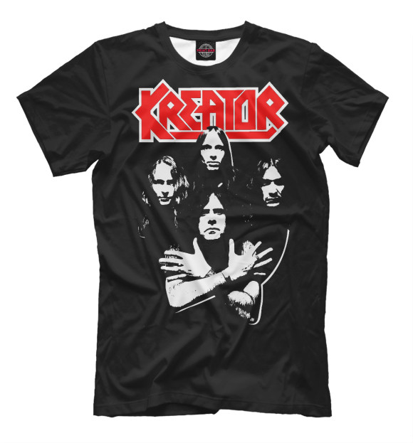 Мужская футболка с изображением Kreator thrash metal band цвета Черный