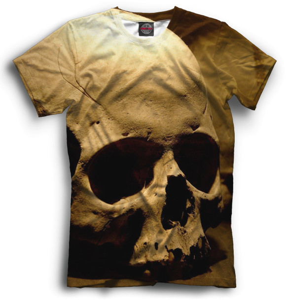 Мужская футболка с изображением Skull цвета Черный