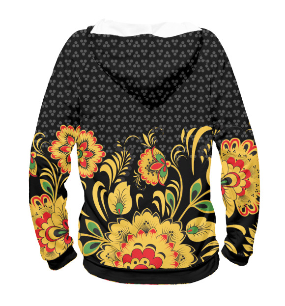 Мужское худи с изображением Хохлома Анна цвета Белый