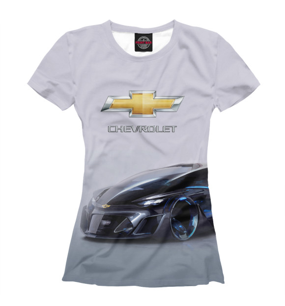 Футболка для девочек с изображением Chevrolet concept цвета Белый
