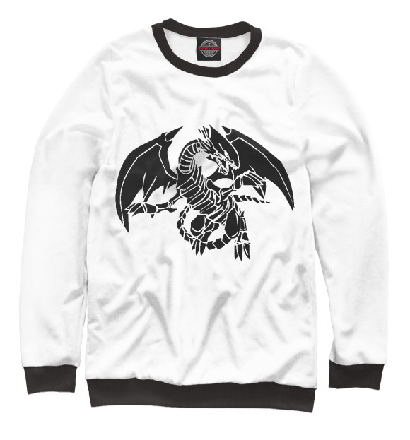 Свитшот для мальчиков с изображением Черный Дракон цвета Белый