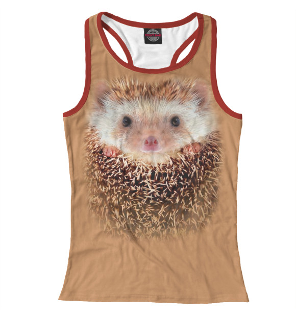 Женская майка-борцовка с изображением Ежик цвета Белый