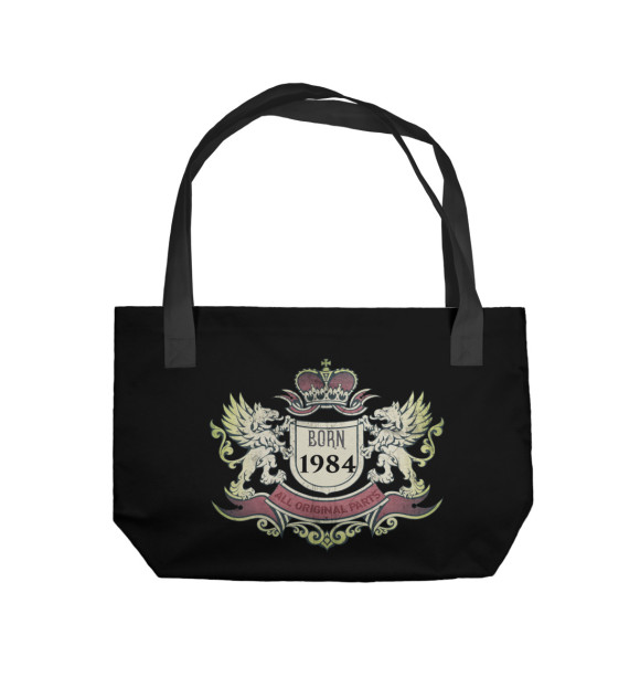 Пляжная сумка с притом BORN 1984 цвета  Пляжная сумка с изображением BORN 1984 цвета