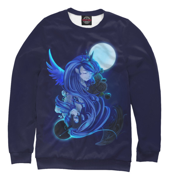 Свитшот для девочек с изображением Nightmare Moon & Luna цвета Белый
