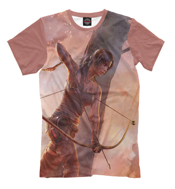 Мужская футболка с изображением Tomb Raider цвета Молочно-белый