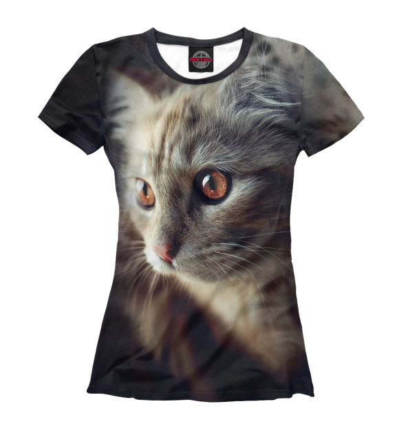 Женская футболка с изображением Классный кот цвета Белый