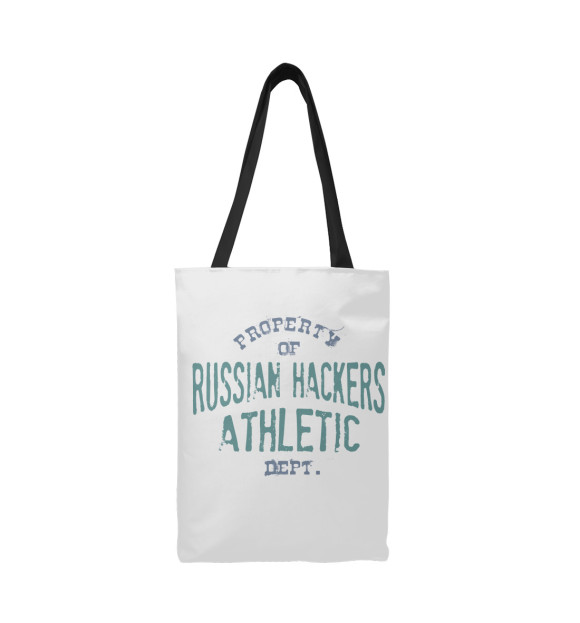 Сумка-шоппер с притом Russian Hackers Athletic Dept цвета  Сумка-шоппер с изображением Russian Hackers Athletic Dept цвета