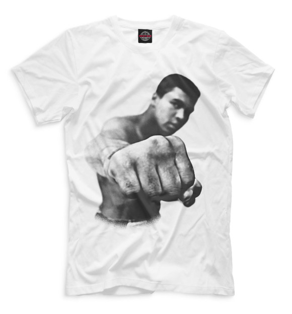 Мужская футболка с изображением Мухаммед Али цвета Белый