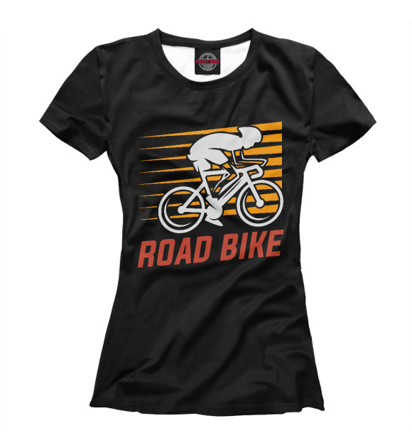 Футболка для девочек с изображением ROAD BIKE цвета Белый