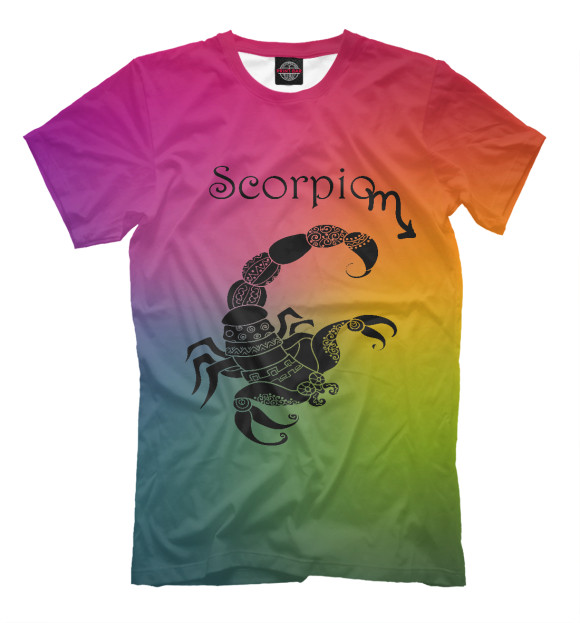 Мужская футболка с изображением Скорпион (Scorpio) цвета Молочно-белый