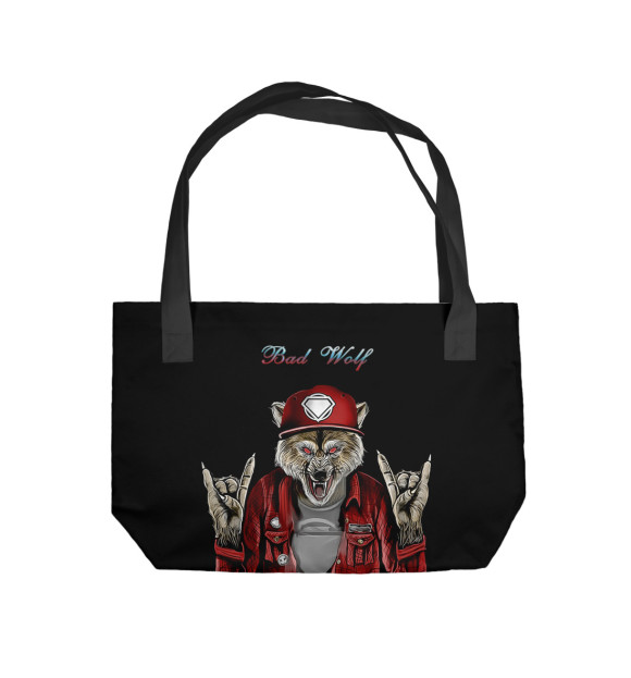 Пляжная сумка с изображением Bad Wolf цвета 