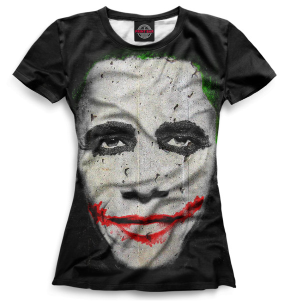 Женская футболка с изображением Обама цвета Белый