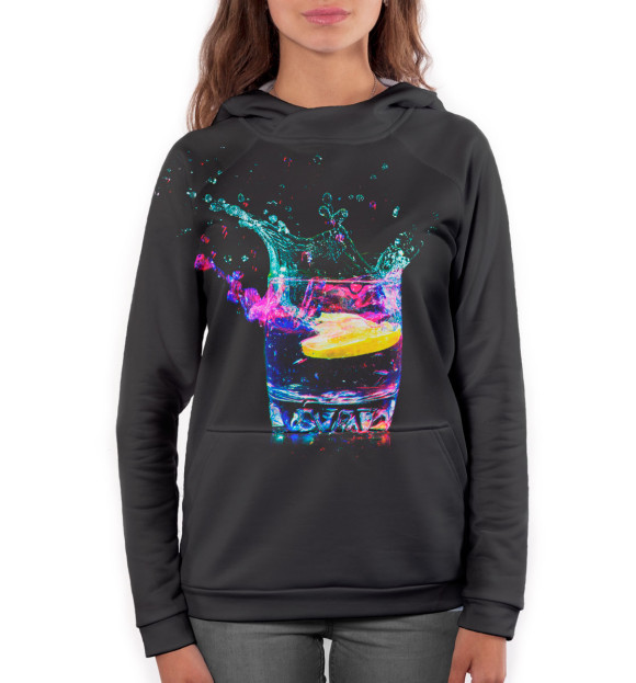 Женское худи с изображением Лимон цвета Белый