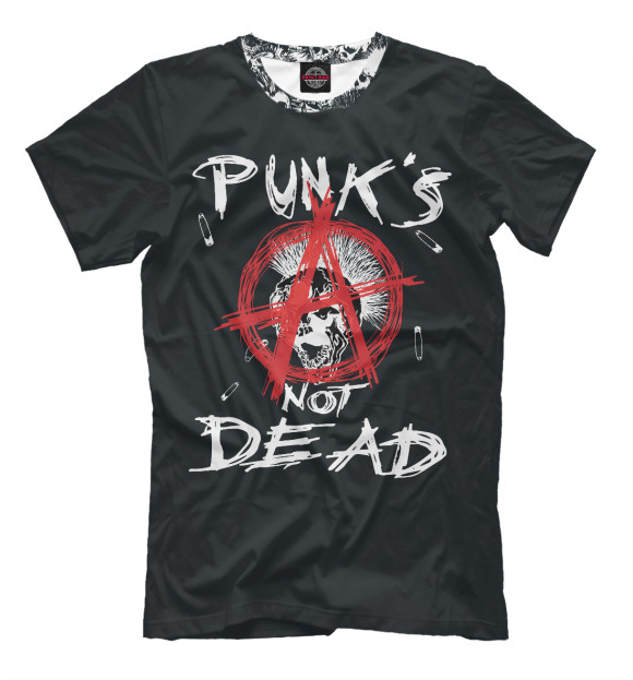Мужская футболка с изображением Punk's Not Dead цвета Белый