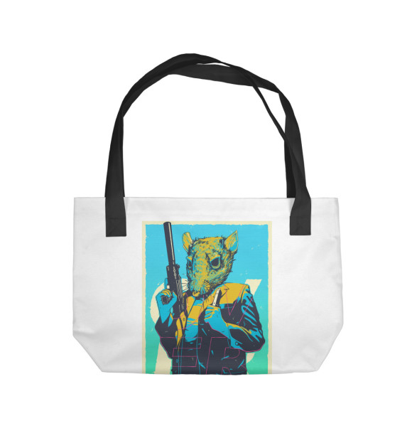 Пляжная сумка с притом Hotline Miami 2 цвета  Пляжная сумка с изображением Hotline Miami 2 цвета