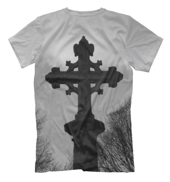 Мужская футболка с изображением Крест цвета Белый