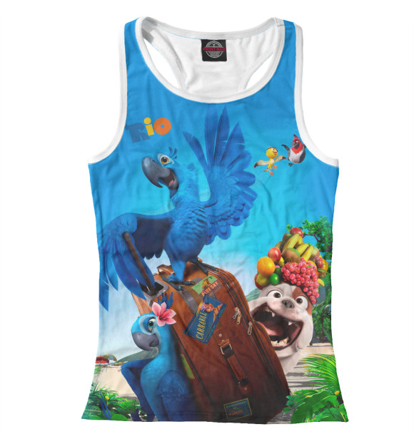 Женская майка-борцовка с изображением Rio цвета Белый