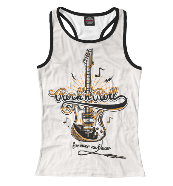 Женская майка-борцовка с изображением Рок-н-ролл цвета Белый
