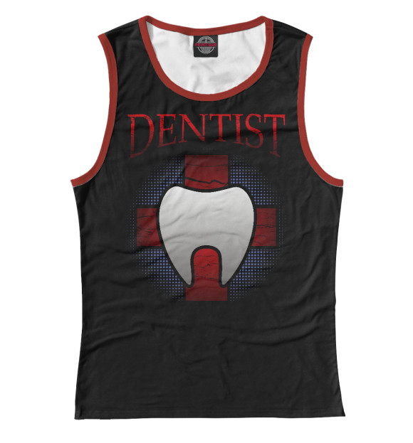 Женская майка с изображением Dentist цвета Белый