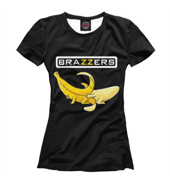 Женская футболка с изображением Brazzers цвета Белый