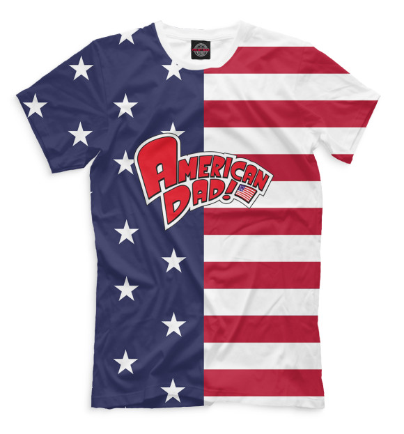 Футболка для мальчиков с изображением Американский папаша цвета Молочно-белый