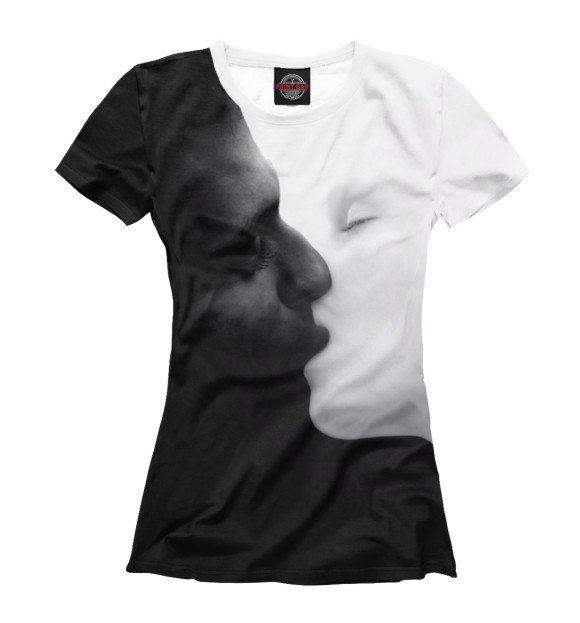 Женская футболка с изображением Черное и белое цвета Белый