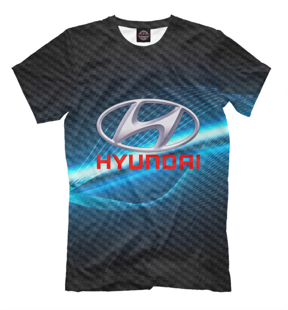 Мужская футболка с изображением HYUNDAI SPORT цвета Черный
