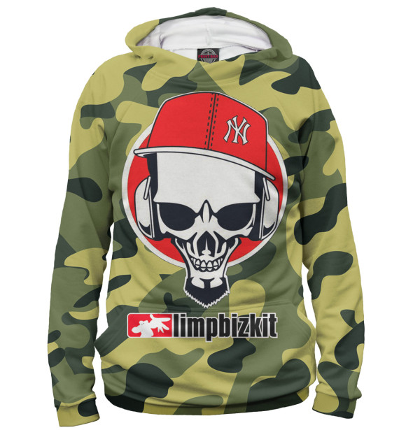 Женское худи с изображением Limp Bizkit цвета Белый