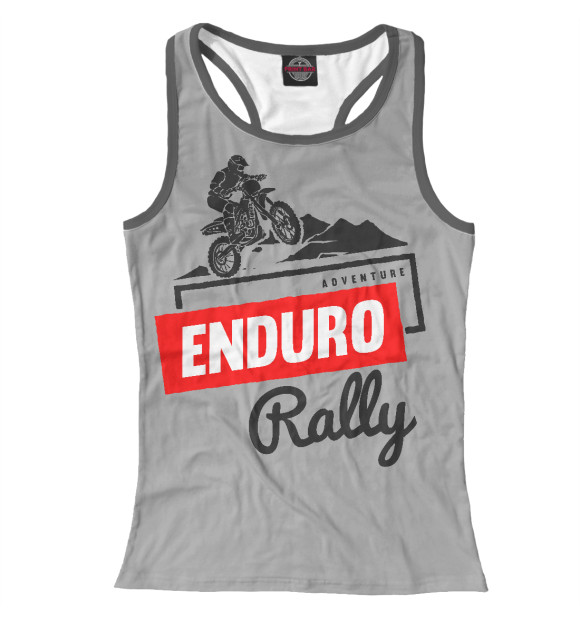 Женская майка-борцовка с изображением Мотоциклист цвета Белый