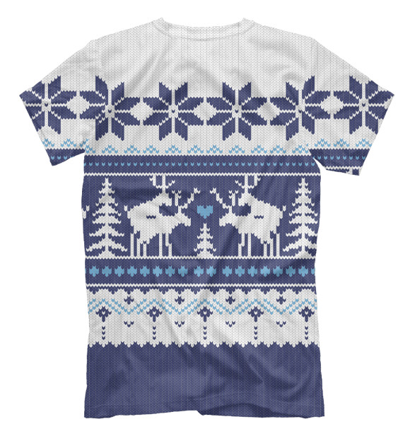 Футболка для мальчиков с изображением Свитер с оленями цвета Белый