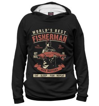 Худи для девочки Лучший в мире рыбак