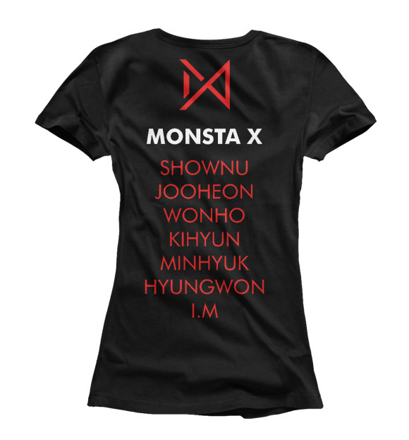 Женская футболка с изображением Monsta X цвета Белый