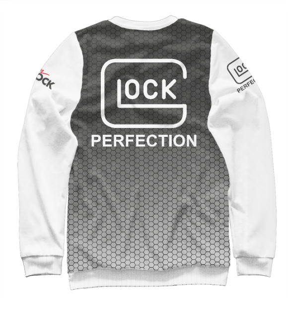 Мужской свитшот с изображением Practical Shooting (Glock Style) цвета Белый