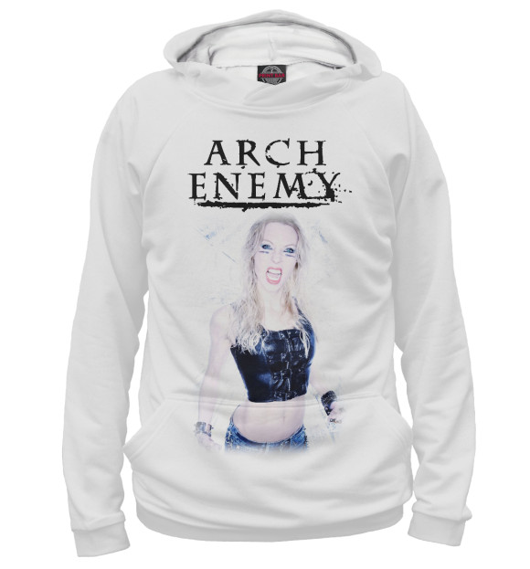 Мужское худи с изображением Angela Gossow цвета Белый