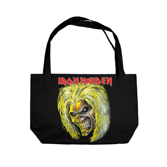 Пляжная сумка с изображением Iron Maiden цвета 