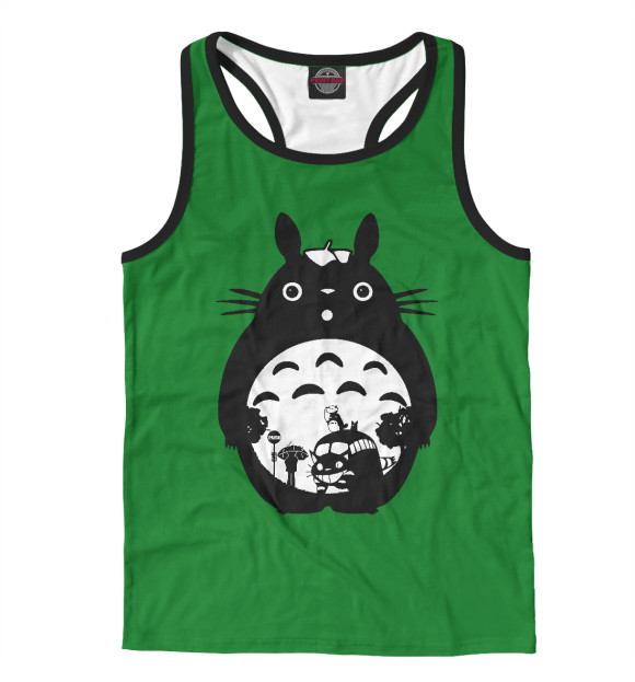 Мужская майка-борцовка с изображением Totoro цвета Белый