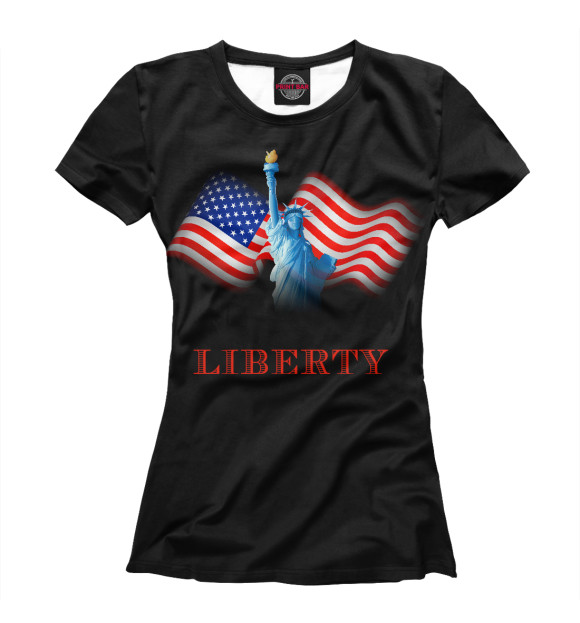 Женская футболка с изображением LIBERTY цвета Белый