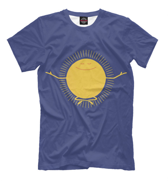 Мужская футболка с изображением Солнышко цвета Серый