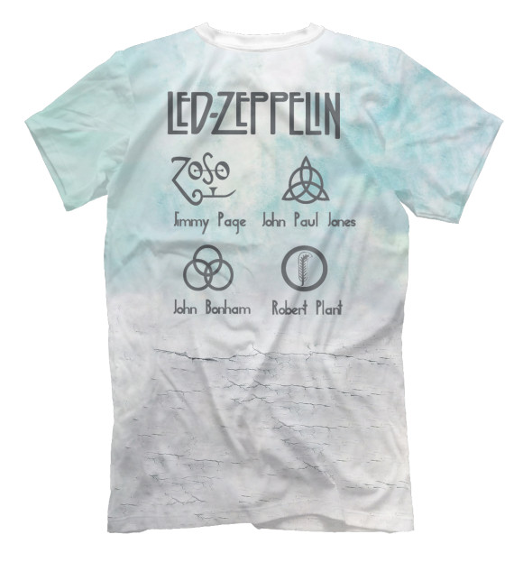 Мужская футболка с изображением Led Zeppelin Stairway to Heaven цвета Белый