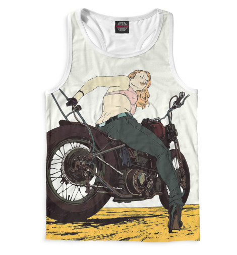 

Майки борцовки Print Bar, Белый, Девушка на мотоцикле