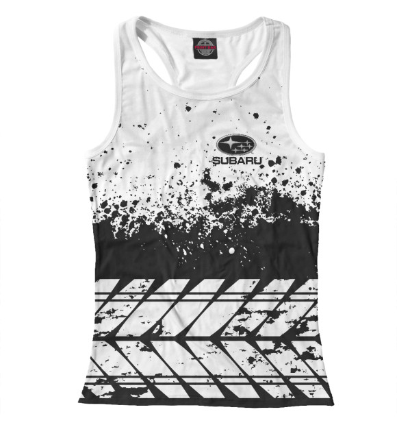 Женская майка-борцовка с изображением SUBARU SPORT цвета Белый
