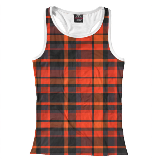 Женская майка-борцовка с изображением В клетку цвета Белый