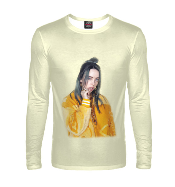 Мужской лонгслив с изображением Billie Eilish цвета Белый