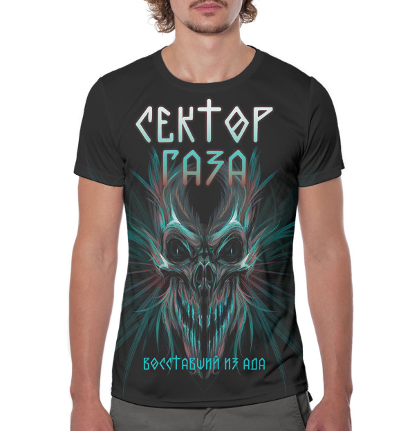 Мужская футболка с изображением Сектор Газа цвета Белый