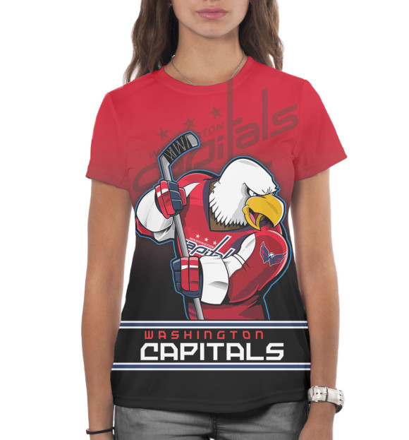 Женская футболка с изображением Washington Capitals цвета Белый