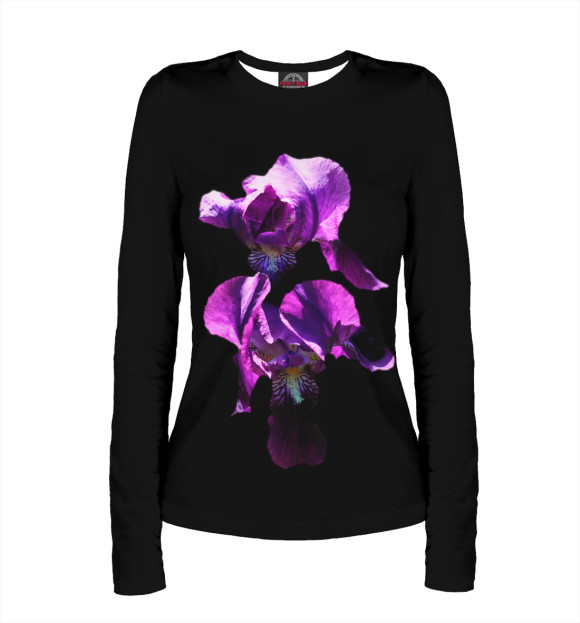 Женский лонгслив с изображением Black&Violet цвета Белый